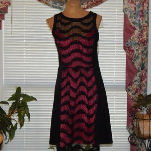 NWT $248 PLENTY by TRACY REESE Black Red Lace Combo Dress 6